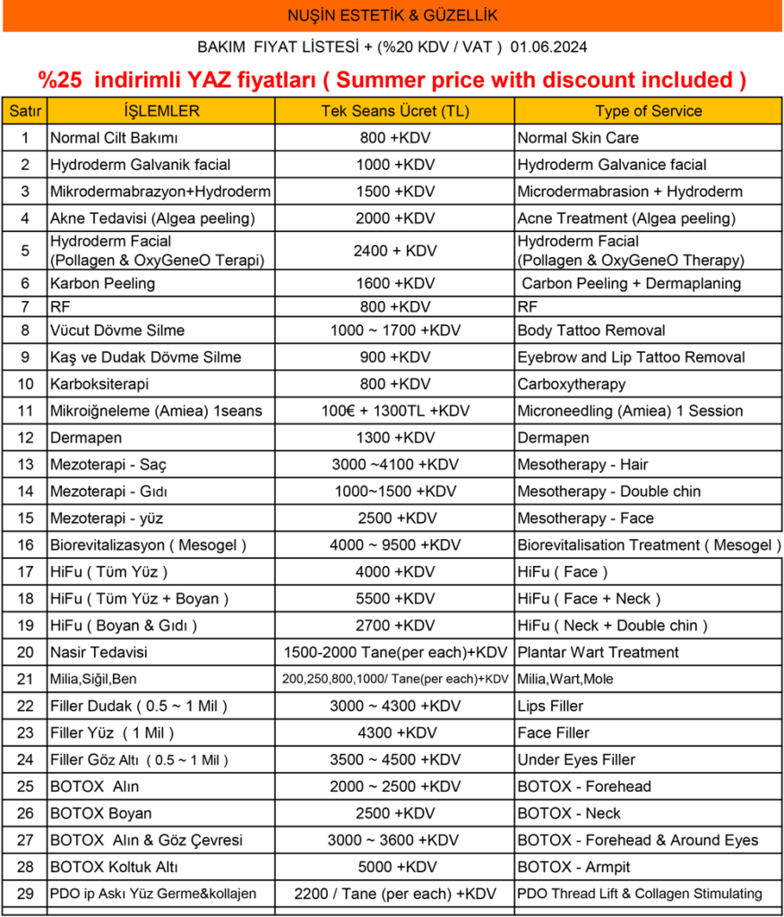 service-prices-list