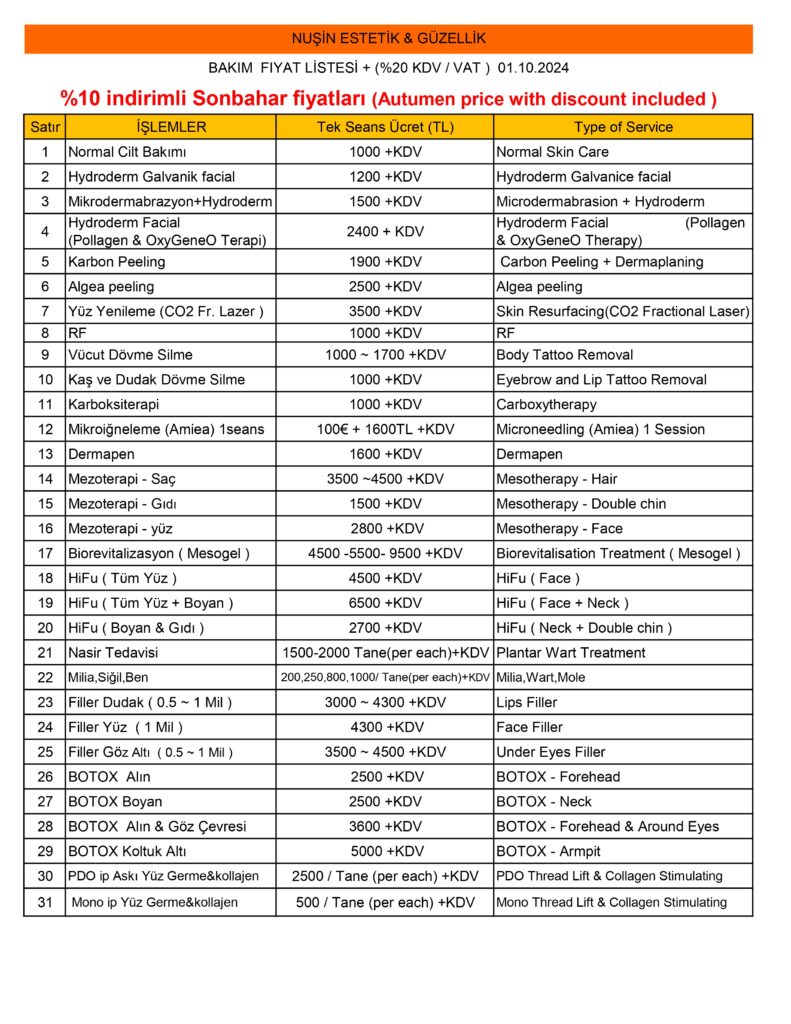 service-prices-list